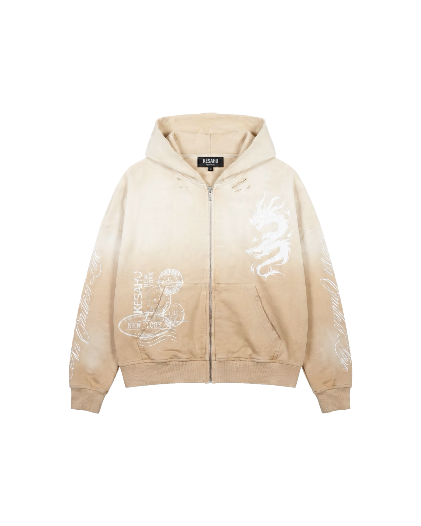 Ivory Cream Zip Up