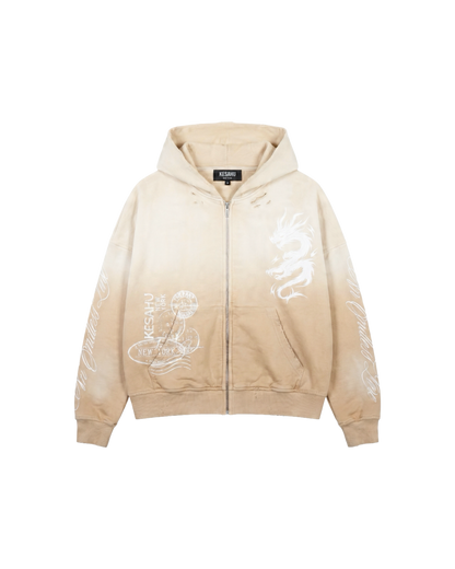 Ivory Cream Zip Up