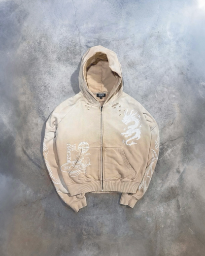 Ivory Cream Zip Up